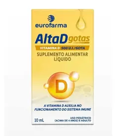 Vitamina D em Gotas Alta D Pediátrica 500UI 10ml - Eurofarma