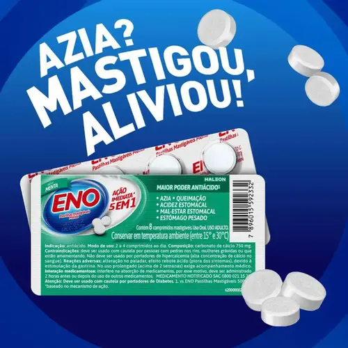 Eno Menta com 8 Pastilhas Mastigaveis