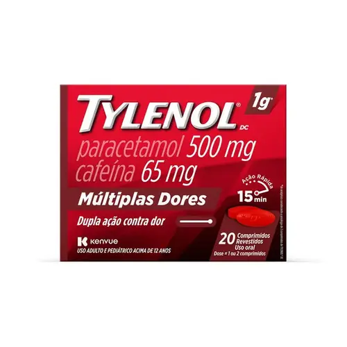 Tylenol DC 500mg + 65mg - 20 Comprimidos