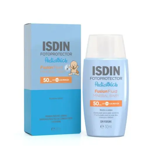 Protetor Solar Isdin Fusion Fluid Mineral Baby Pediatrics FPS50 50ml