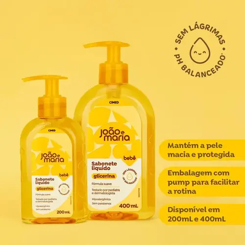 Sabonete Líquido Infantil João e Maria Baby Glicerina 200ml