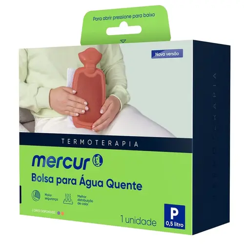 Bolsa para Água Quente Mercur Tamanho P Bordô 500ml