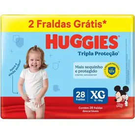 Fralda Huggies Tripla Proteção Meguinha XG 28 Unidades