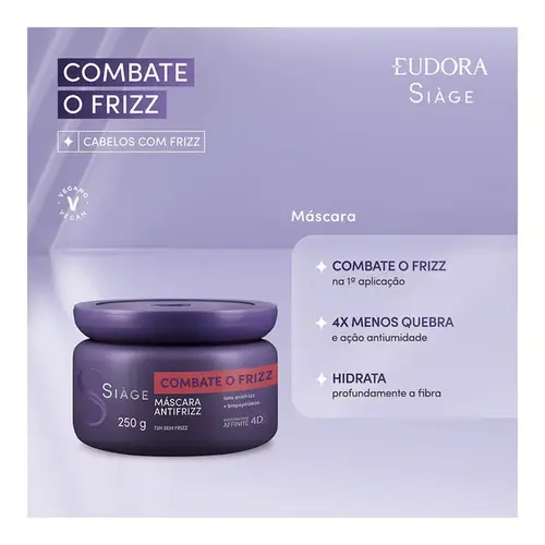 Máscara Capilar Eudora Siàge Combate O Frizz 250g