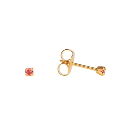 Brinco Studex Tiffany Rosa Dourado 1 Par
