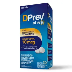 Vitamina D - Dprev Ative 10mcg 30 Comprimidos - Myralis