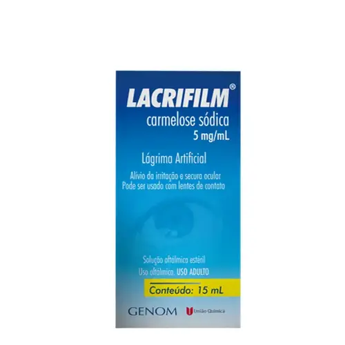 Lacrifilm 5mg 15ml - Lubrificante Oftálmico - União Química