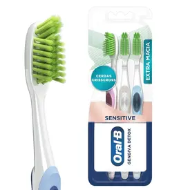 Escova de Dente Oral B Gengiva Detox Ultrafino 3 Unidades