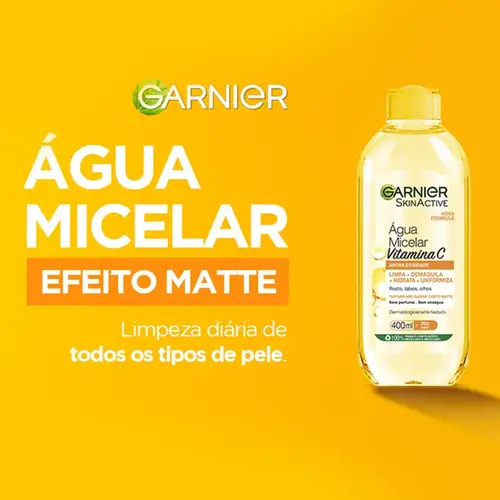 Água Micelar Garnier SkinActive Matte Antioleosidade Vitamina C 400ml
