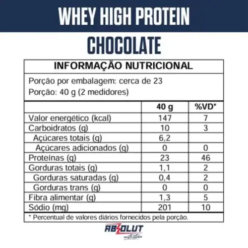 Whey High Protein Chocolate 900g – Absolut Nutrition
