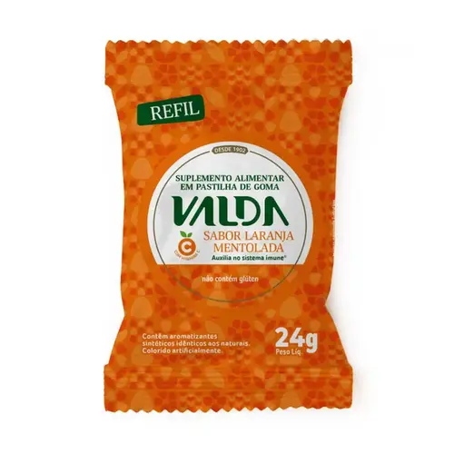 Pastilha Valda Friends Laranja com Vitamina C Sachê 24g