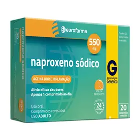 Naproxeno Sodico 550mg 20 Comprimidos - Eurofarma - Genérico