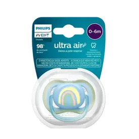 Chupeta Avent Ultra Hair 0 A 6 Meses Azul Arco Iris