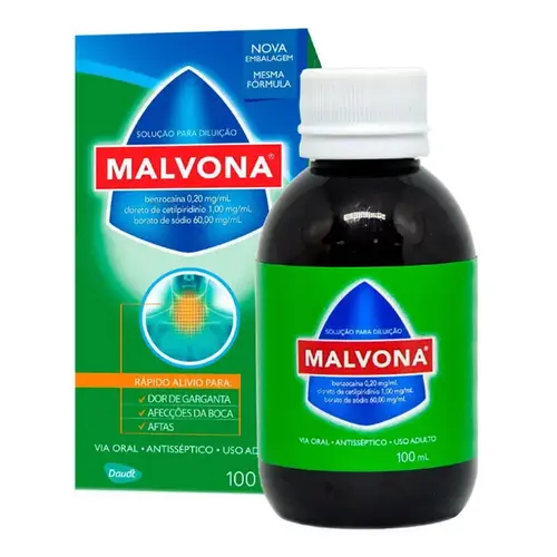 Malvona Solução Antisséptica Bucal para Aftas e Afecções Da Boca 100ml