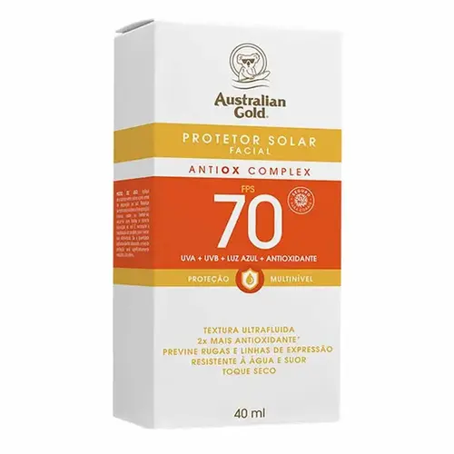 Protetor Solar Facial Australian Gold Antiox Complex Ultra Fluido FPS70 40ml