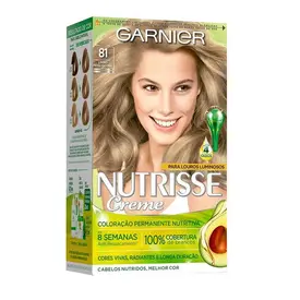 Tintura de Cabelo Ganier Nutrisse 81 Louro Paixão Nacional Louro Cinza Claro 1 Unidade