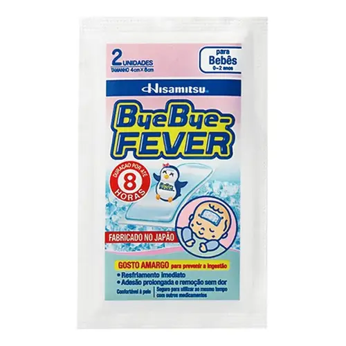 Adesivo para Alívio Da Febre Bye Bye Fever Bebê - 2 Unidades
