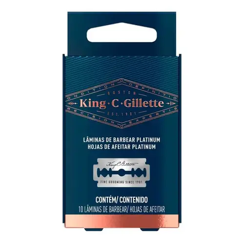 Lâmina Para Barbear - King.C.Gillette Platinum Refil 10 Unidades