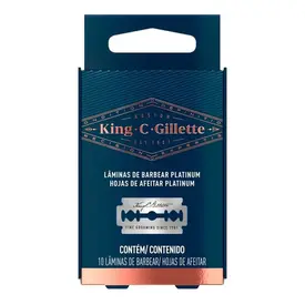 Lâmina Para Barbear - King.C.Gillette Platinum Refil 10 Unidades