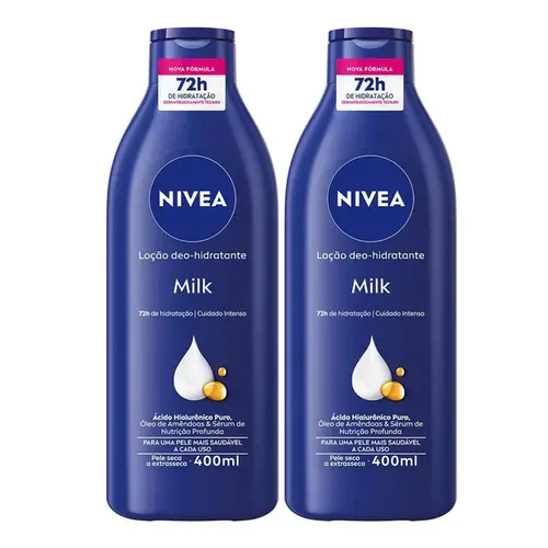 Kit Loção Hidratante Nivea Milk 2 Unidades 400ml