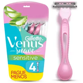 Aparelho de Depilação Gillette Venus Suave Sensitive 4 Unidades