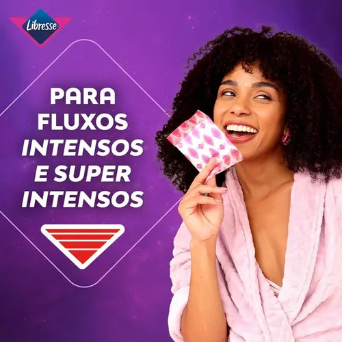 Absorvente Libresse Noturno Regular Cobertura Suave com Abas 8 Unidades