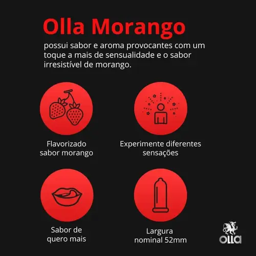 Preservativo Olla Morango 6 Unidades