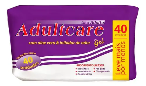 Absorvente Geriátrico Adultcare Gel com 40 Unidades