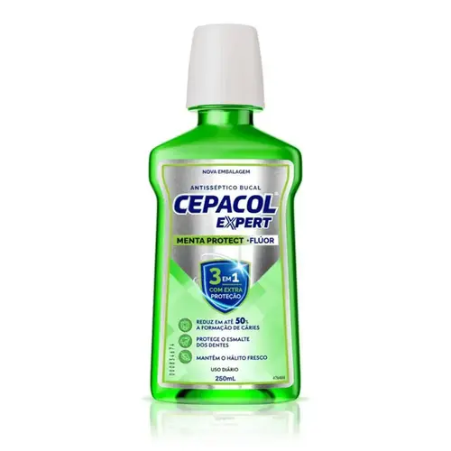 Enxaguante Bucal Cepacol Menta Protect Flúor 250ml