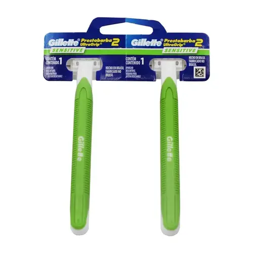Aparelho de Barbear Gillette Prestobarba 2 Ultragrip Sensitive 2 Unidades
