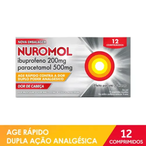 Nuromol 200mg + 500mg - 12 Comprimidos