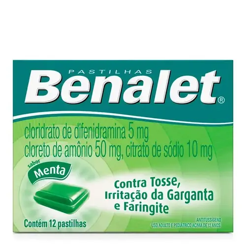 Pastilha Benalet - Sabor Menta - 12 Pastilhas