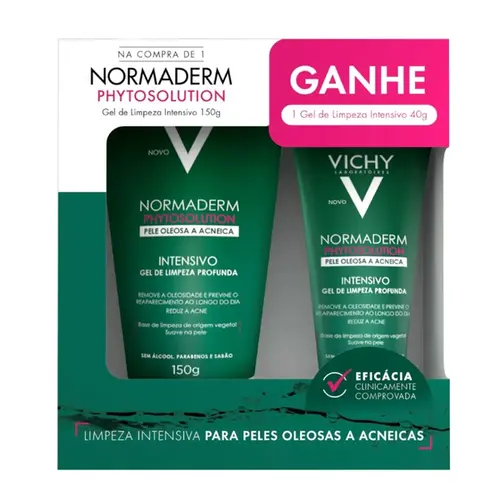 Kit Gel de Limpeza Facial Vichy Normaderm Phytosolution 150g + 40g Grátis