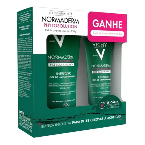 Kit Gel de Limpeza Facial Vichy Normaderm Phytosolution 150g + 40g Grátis