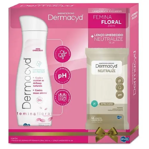 Sabonete Líquido Íntimo Dermacyd Femina 200ml + 16 Lenços Grátis