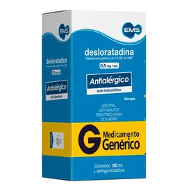 Desloratadina 0,5mg/ml - Xarope com 60ml - EMS - Genérico