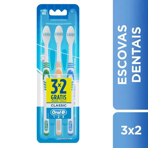 Escova de Dente Oral B Classic 40 3 Unidades