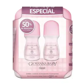 Kit Desodorante Giovanna Baby Roll On Classic 50ml 2 unidades