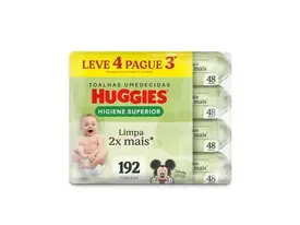 Lenço Umedecido Huggies Higiene Superior Limpa 2x Mais - 192 Unidades