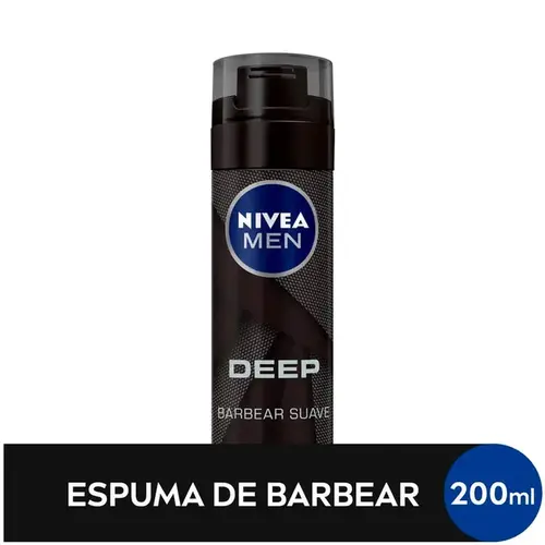 Espuma de Barbear Nivea Men Deep Suave Carvão Ativado 200ml