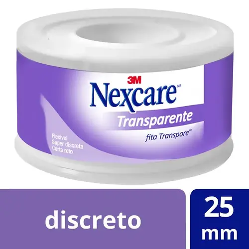 Fita Transpore Nexcare Transparente 25mm x 4,5m - 1 Unidade