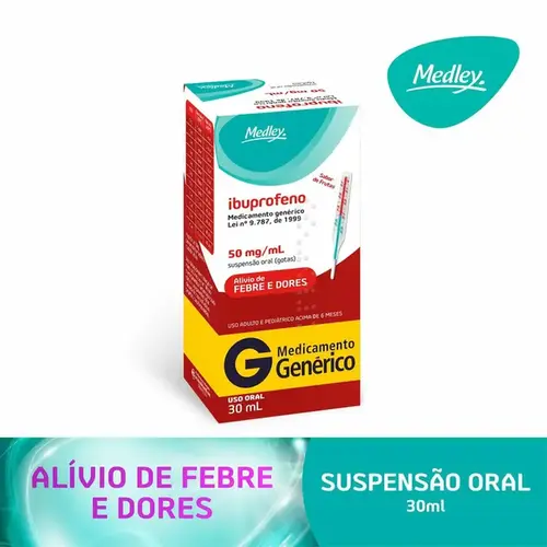 buprofeno 50mg/ml Medley Genérico 30ml - Suspensão Oral
