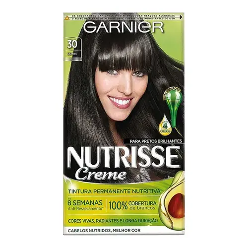 Tintura de Cabelo Ganier Nutrisse 30 Grafite Castanho Escuro 1 Unidade