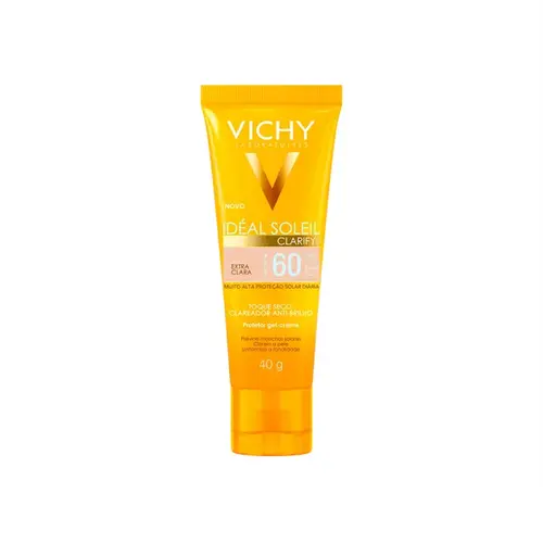 Protetor Solar Facial Vichy Idéal Soleil Clarify Cor Extra Clara FPS60 40g