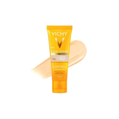 Protetor Solar Facial Vichy Idéal Soleil Clarify Cor Extra Clara FPS60 40g