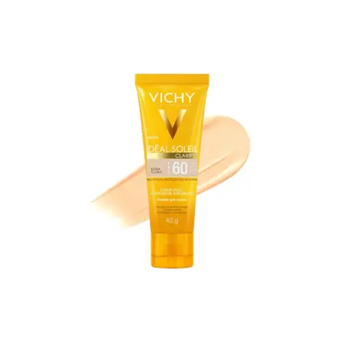 Protetor Solar Facial Vichy Idéal Soleil Clarify Cor Extra Clara FPS60 40g