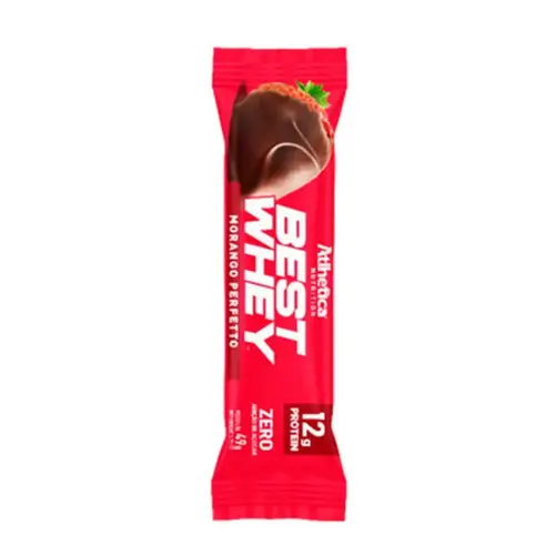 Barra de Proteína Atlhetica Nutrition Best Whey Bar Morango Perfetto 49g