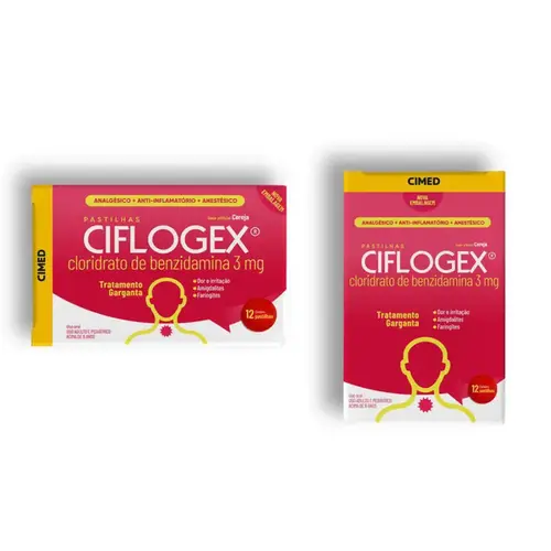 Pastilha Ciflogex 3mg - Sabor Cereja - 12 Pastilhas