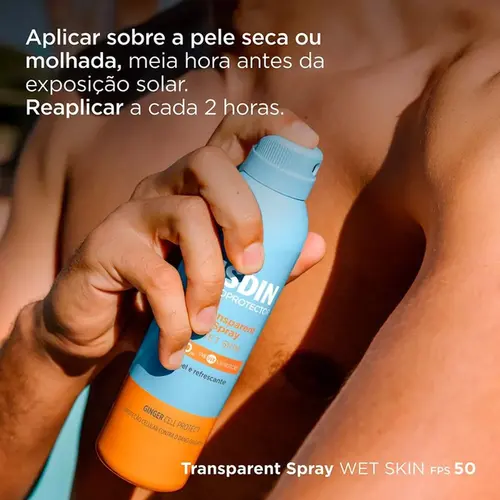 Protetor Solar Corporal ISDIN Fotoprotector FPS50 Transparent Spray Aerossol Wet Skin 250ml