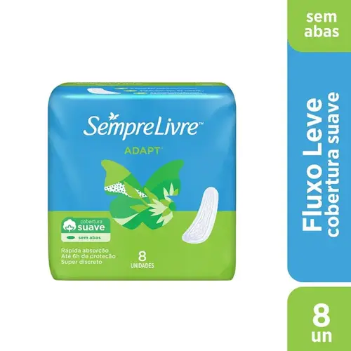 Absorvente Sempre Livre Adapt Suave sem Abas 8 Unidades